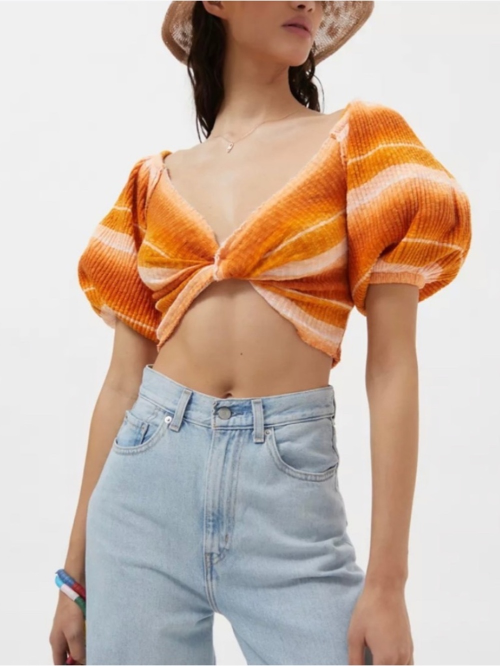 Urban Outfitters | NWT Ribbed Knit Twist Front Crop Top